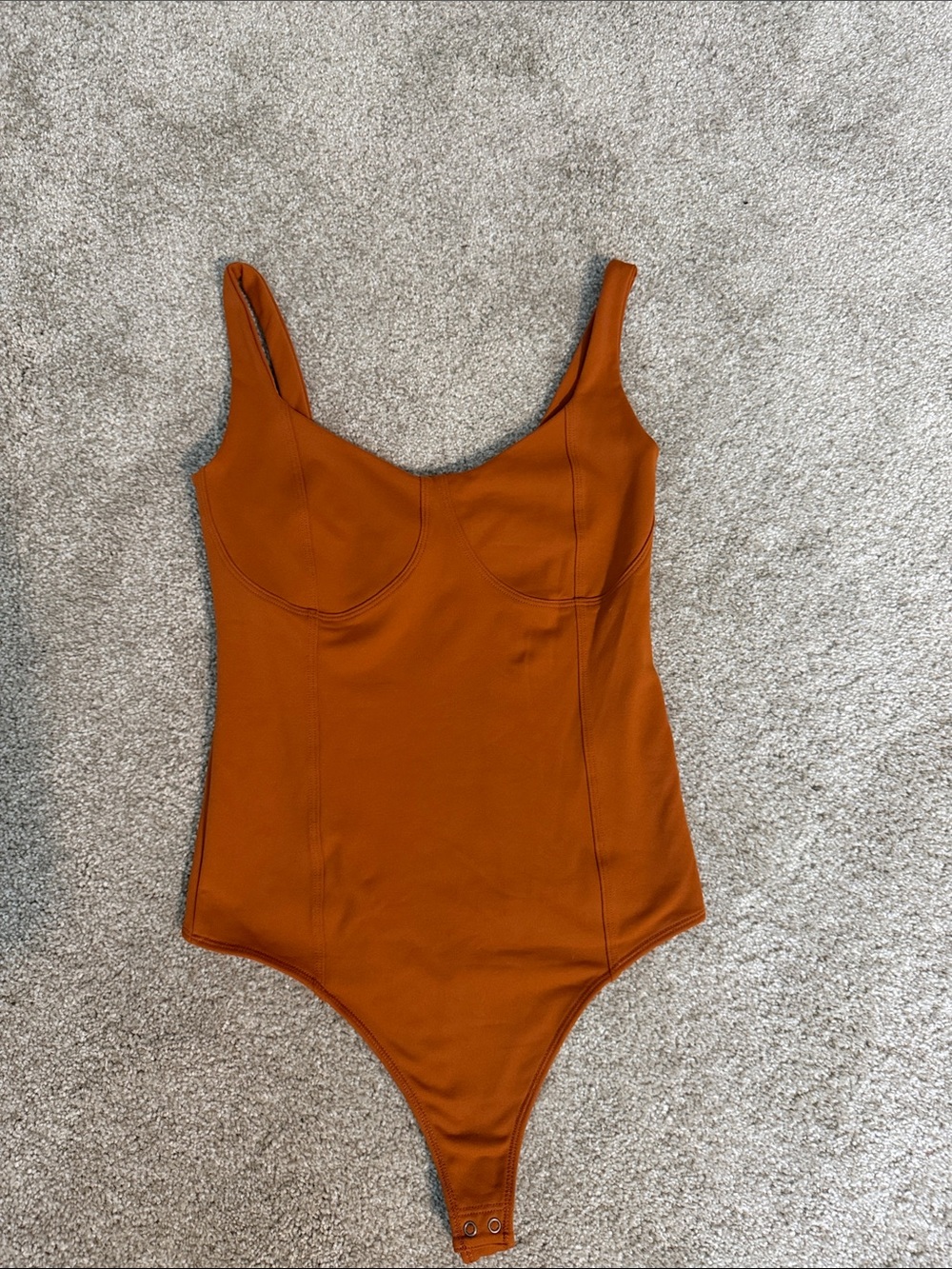 Abercrombie & Fitch Rust Orange Scoop Neck Bodysuit